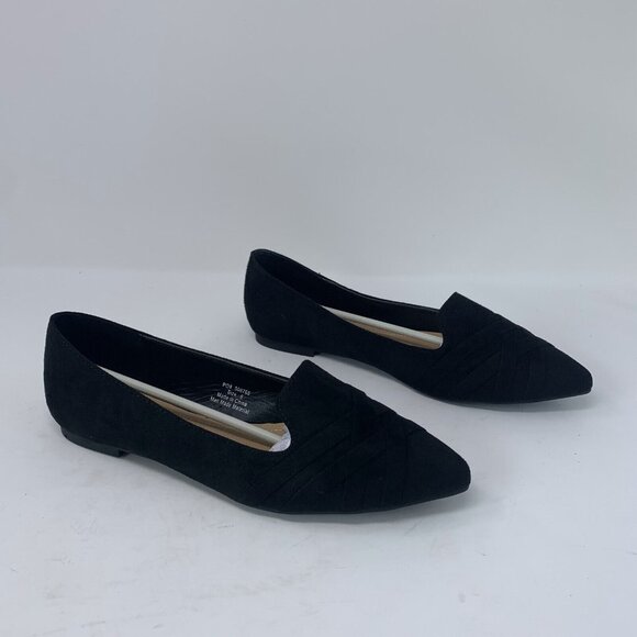 Journee Collection Mindee 006765 Loafers Women's 8 Black Suede Pointed Toe S0763 - Picture 1 of 12